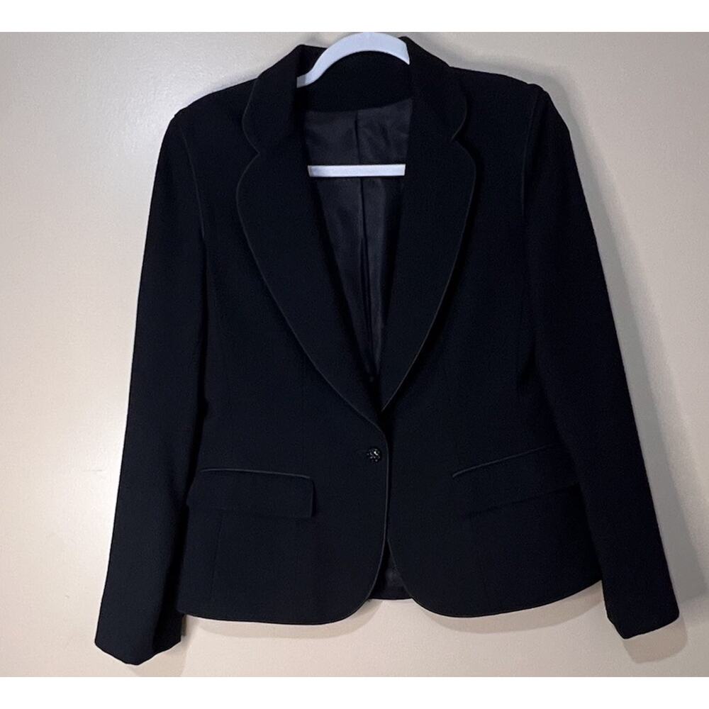 Vintage Union Made Women’s Black 100% Wool Blazer Size 10 Old Money Office Siren